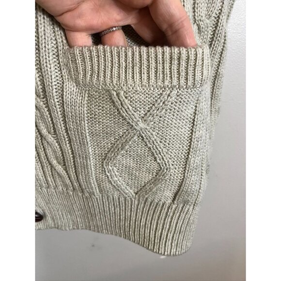 Retro Cable Knit Sweater Vest 2X Tan Grandpa Old Money Preppy Classic Neutral - Picture 4 of 8